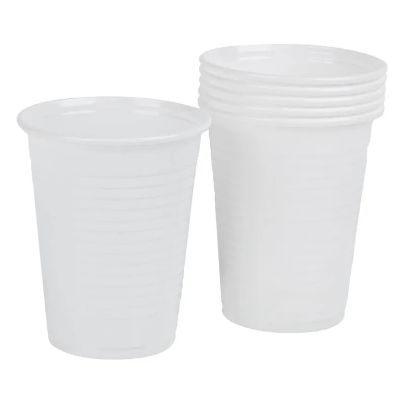 Pahare de plastic albe pentru băuturi reci, set de 25 buc, 200 ml