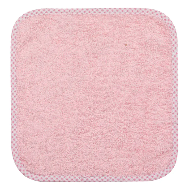 Prosopel din bumbac roz pentru copii 30x30cm cu carouri