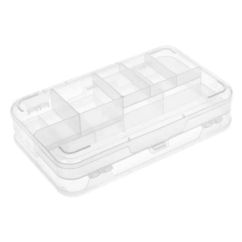 Cutie Organizator cu Compartimente, Transparenta, 21.4x12.7x4.8cm