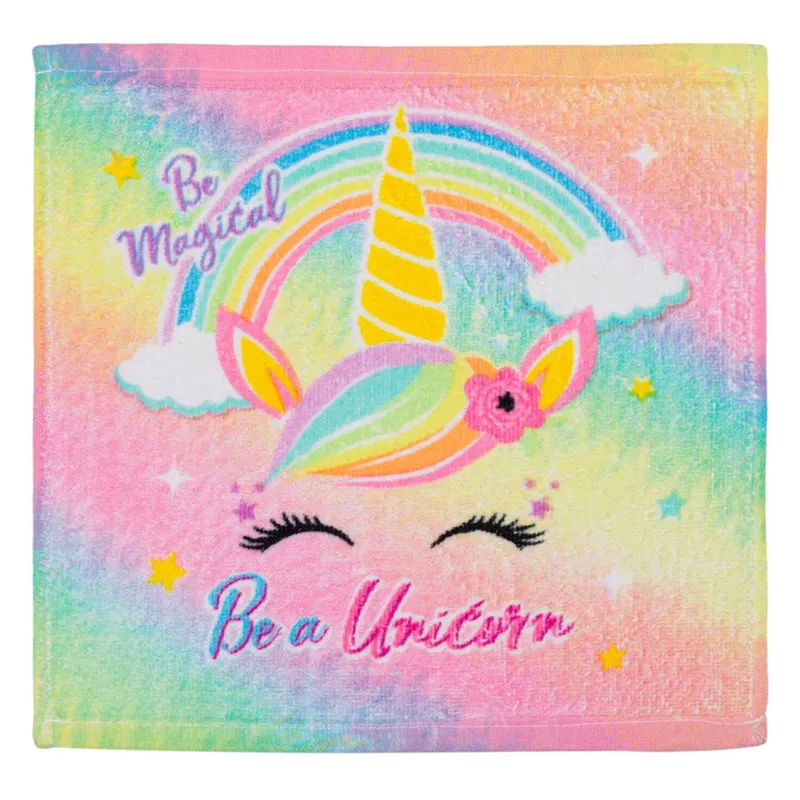Prosopel bumbac unicorn și curcubeu pentru fete