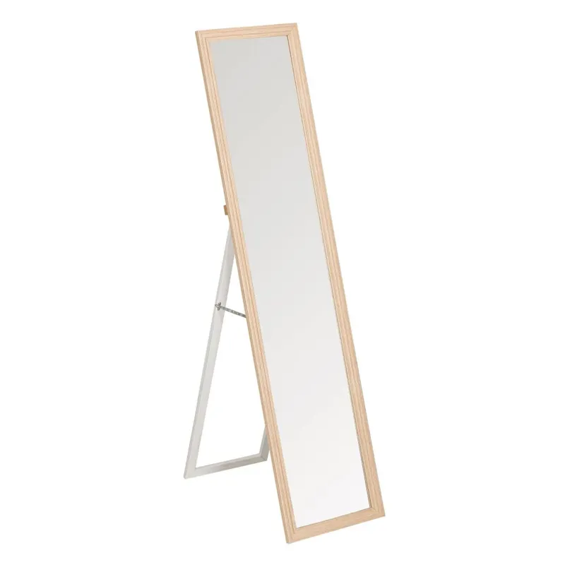 Oglinda de podea bej din lemn cu suport, 156x36 cm – poza 2