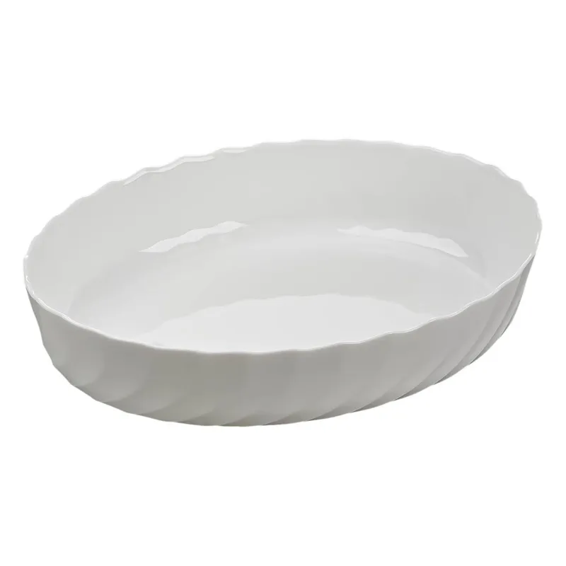 Vas Termorezistent Oval Opal Alb 36x29cm