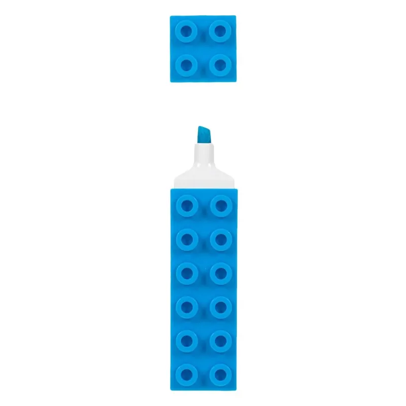 Evidențiator în formă de cărămidă, Bleu, 9.5x2x2cm
