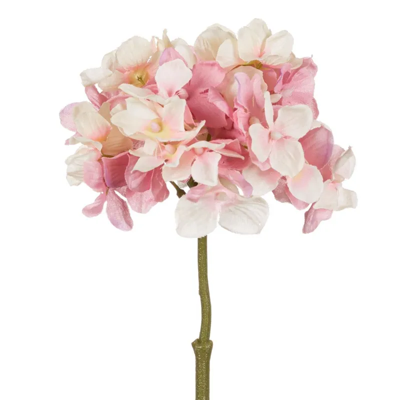 Floare artificiala Hortensie, Crem Roz, 24cm