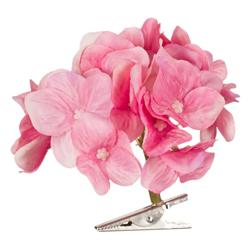 Hortensie artificiale roz cu clips pentru decorarea casei
