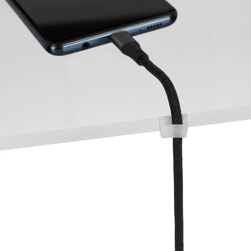 Clips autocolant pentru bandă LED, 10 buc, Alb