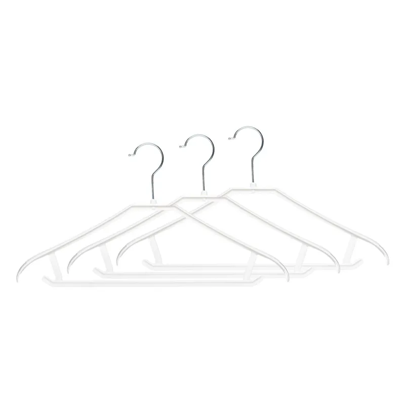 Umeraș pentru paltoane, Set 3 buc, Alb, Plastic