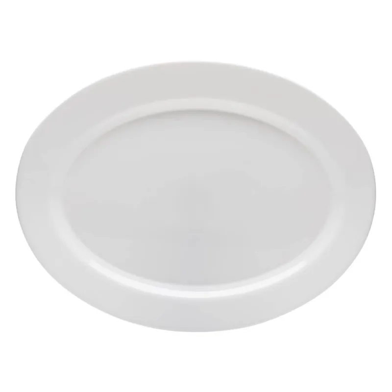 Platou servire oval alb din opal, 30x22.7 cm