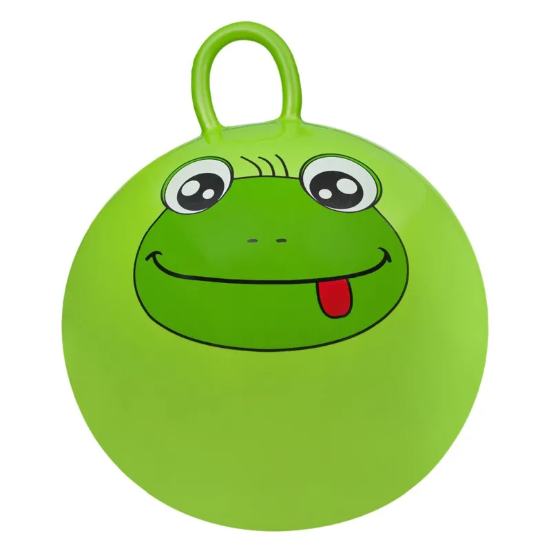 Minge de sărit cu mâner, design broscuță verde, 45 cm