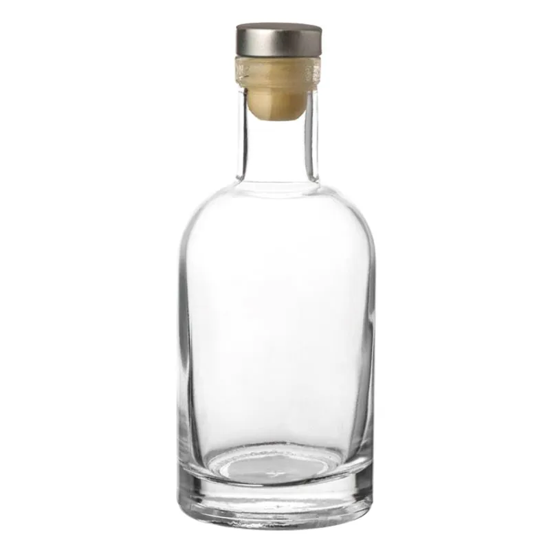 Sticlă transparentă cu capac metalic, 200 ml pentru depozitare și servire