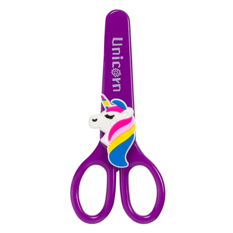 Foarfeca cu model 3D Unicorn, Mov, 14 cm, cu husa de protectie