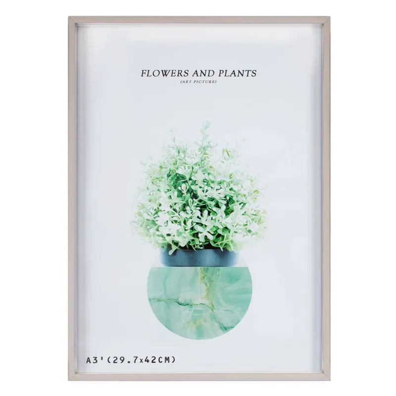 Rama foto decorativa argintie din plastic, A3, 29.7x42cm