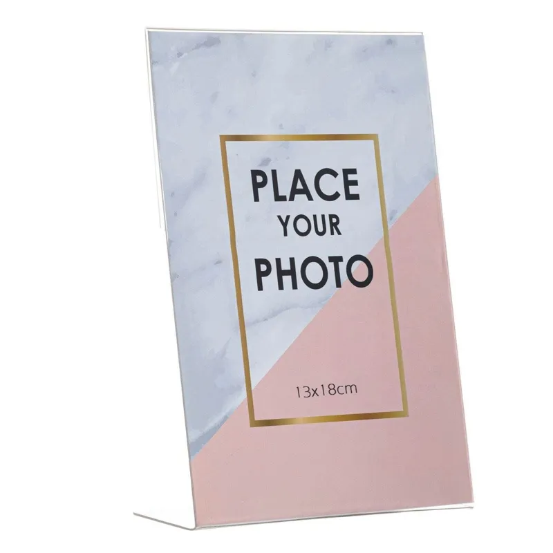 Rama foto din plastic transparent, 13x18 cm, cu suport de masa