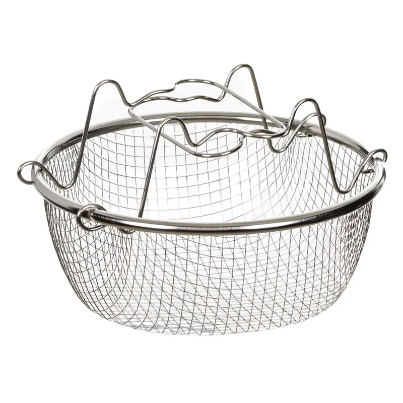 Cos din inox pentru prajit, Ø20x9 cm, cu manere