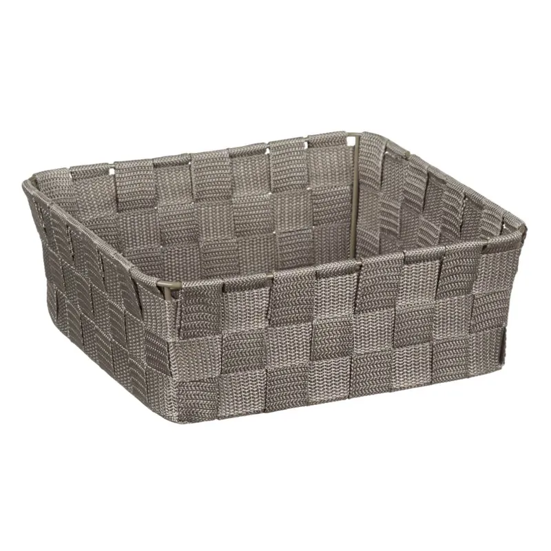 Cos de depozitare metalic impletit, Taupe, 24x24x8.5 cm