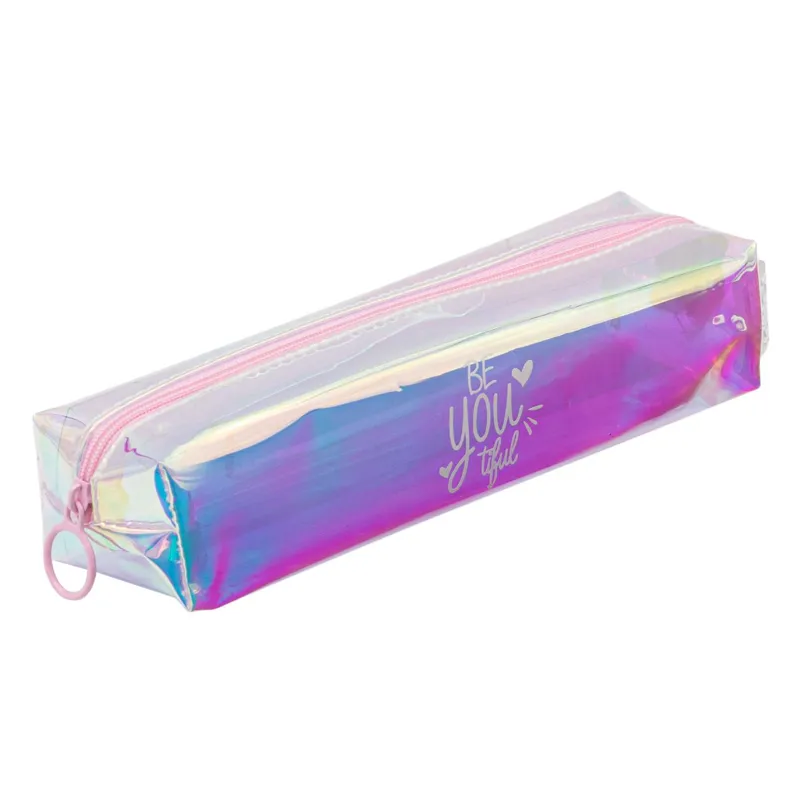 Penar tub holografic cu fermoar, 20x6x4cm, Plastic