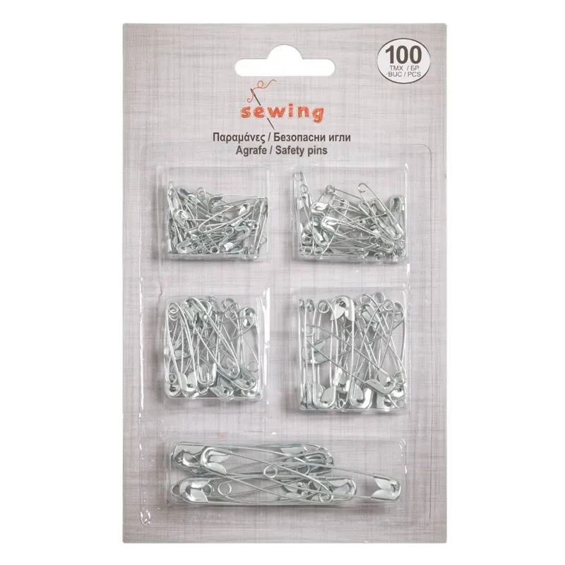 Set de Agrafi Metalice de Siguranță cu Diverse Dimensiuni