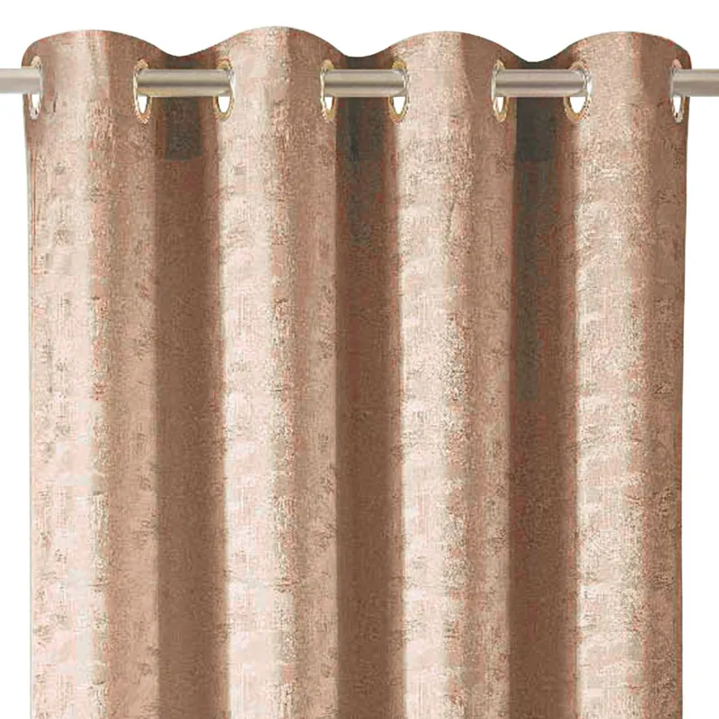 Perdea decorativă semitransparentă cu inele, Taupe, 140x260cm