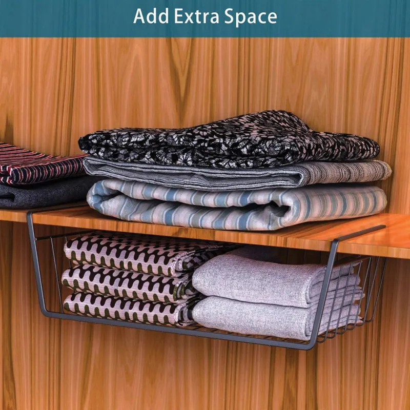 Raft Metalic Organizator Suspendabil pentru Textil Negru