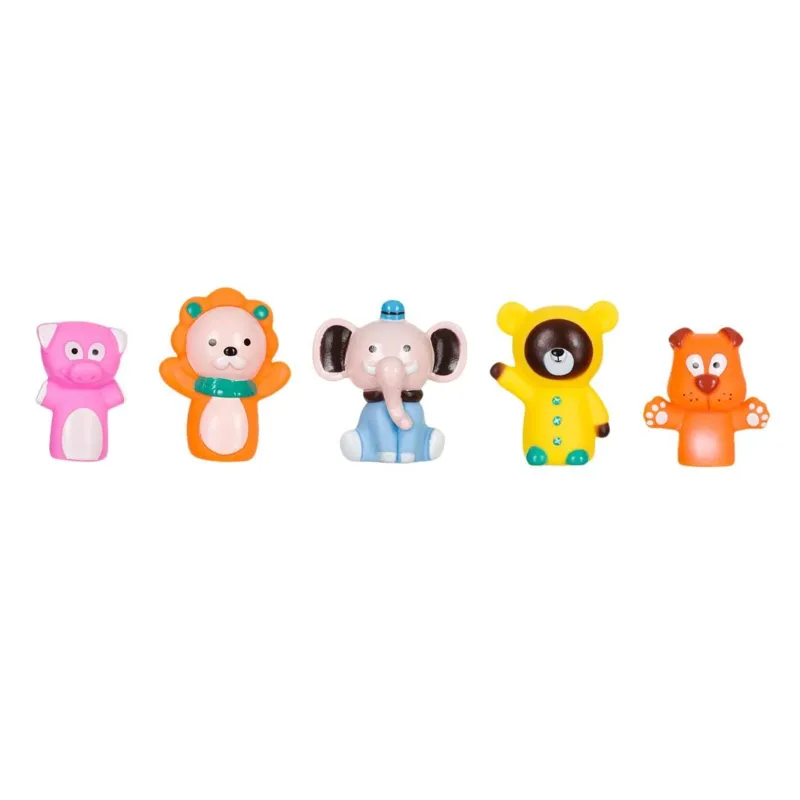 Set de 5 Păpuși de Deget cu Animale Sălbatice, Multicolore, Plastic, 3+ Ani – poza 3