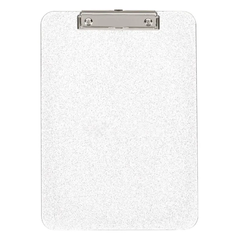Mapa Clipboard A4 din Plastic Argintiu cu Glitter