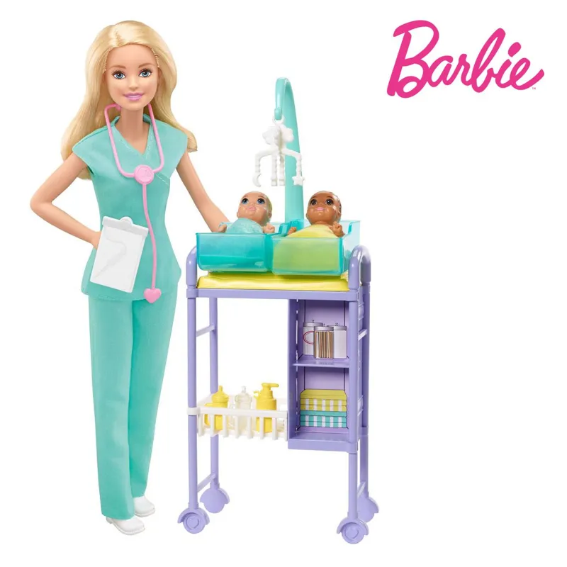 Set Papusa Barbie Medic Pediatru cu Accesorii de Joacă