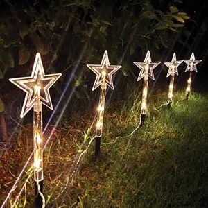 Luminile cu stick LED cu stele transparente pentru grădină