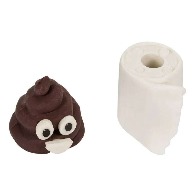 Radiere 3D cu Model Emoji și Hârtie Igienică, Set 2 buc