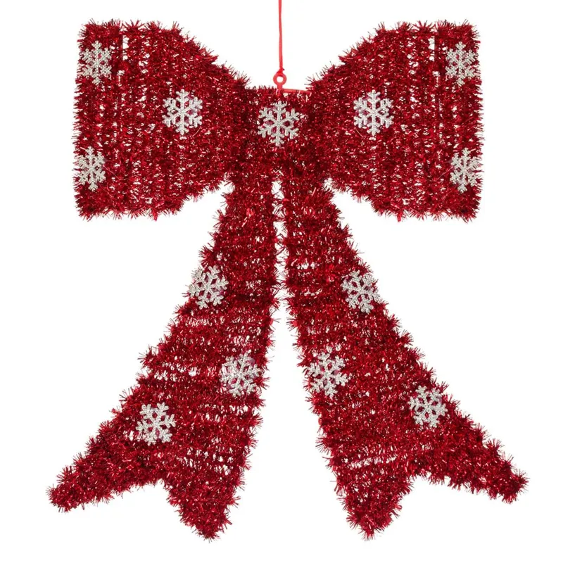 Funda 3D Tinsel de Crăciun Roșu pentru Decorațiune Perete