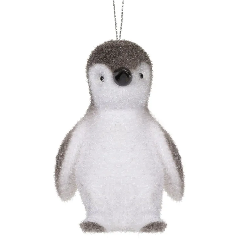 Ornament de Crăciun Pinguin Spumă Gri Dimensiune 8 cm