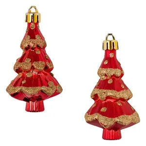 Set Ornamente de Craciun Brazi Roșii Glitter 8cm – poza 2