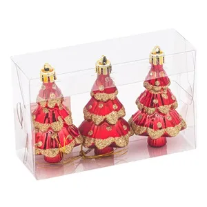 Set Ornamente de Craciun Brazi Roșii Glitter 8cm – poza 3