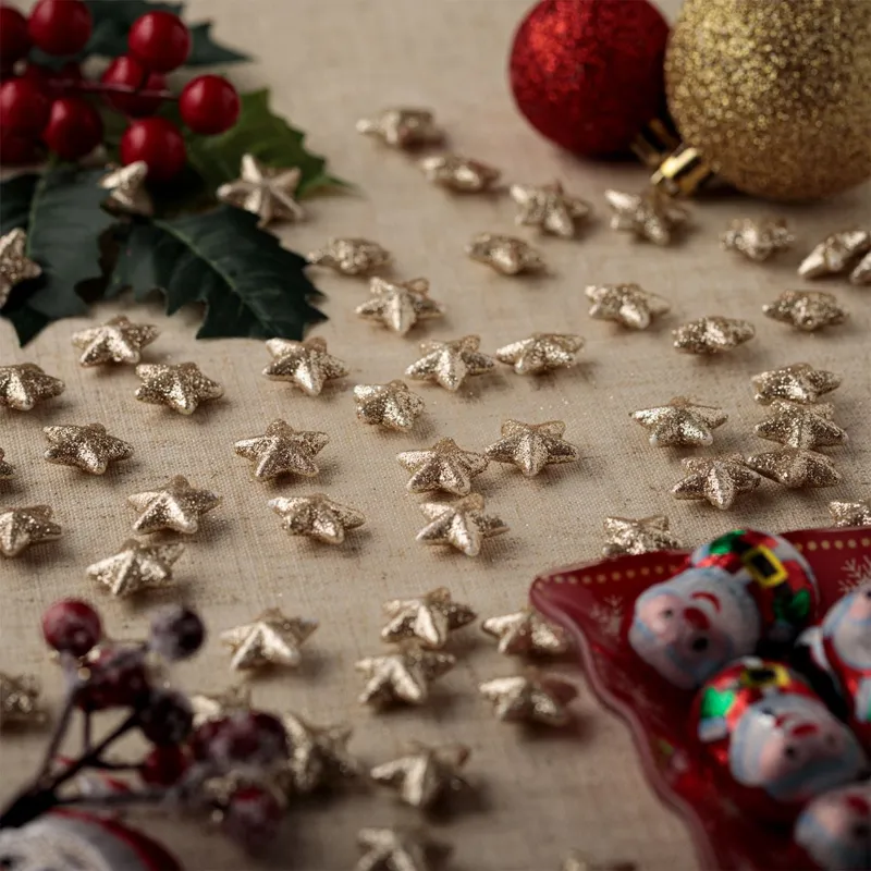 Set Ornamente Stele Decorative Crăciun din Spumă cu Glitter