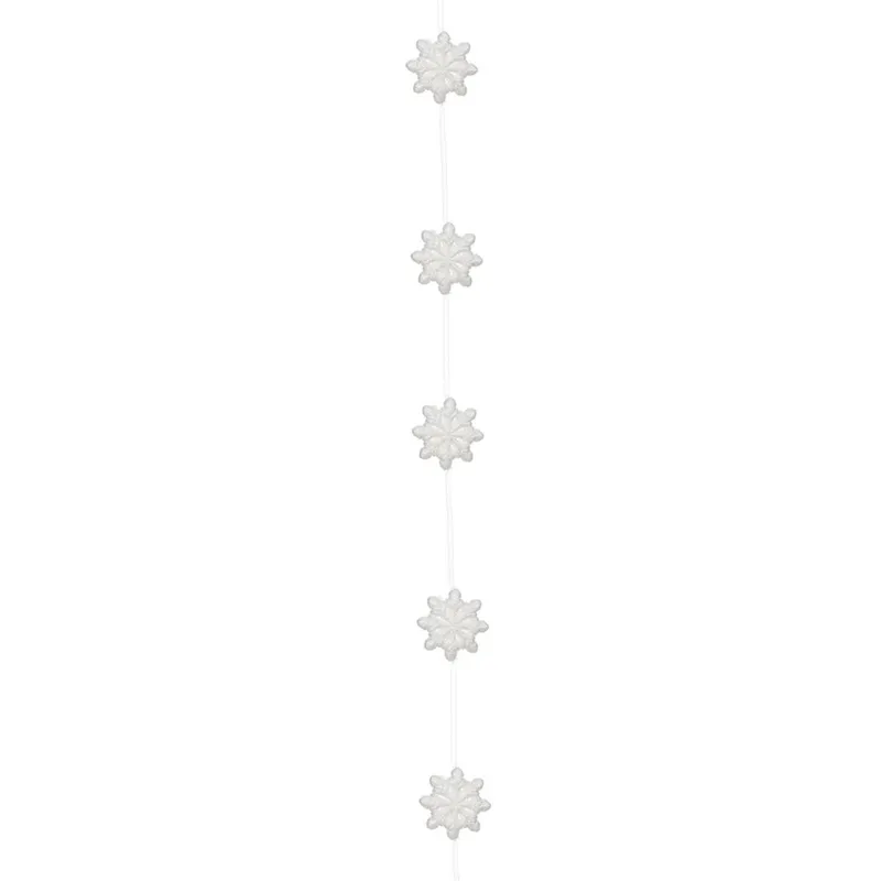 Ghirlandă decorativă de Crăciun suspendabilă cu fulgi holografici