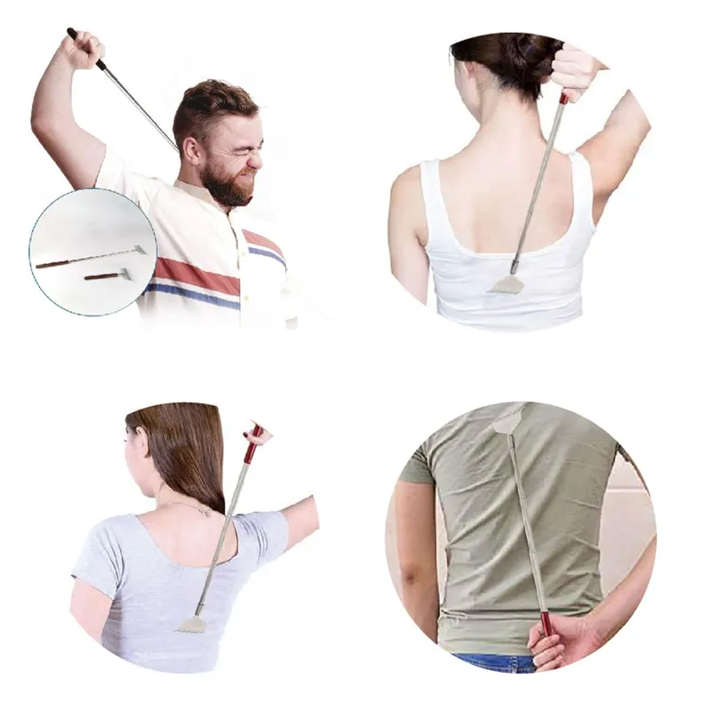 Scarpinator de spate pliabil, extensibil 22-58 cm, cu mâner din lemn