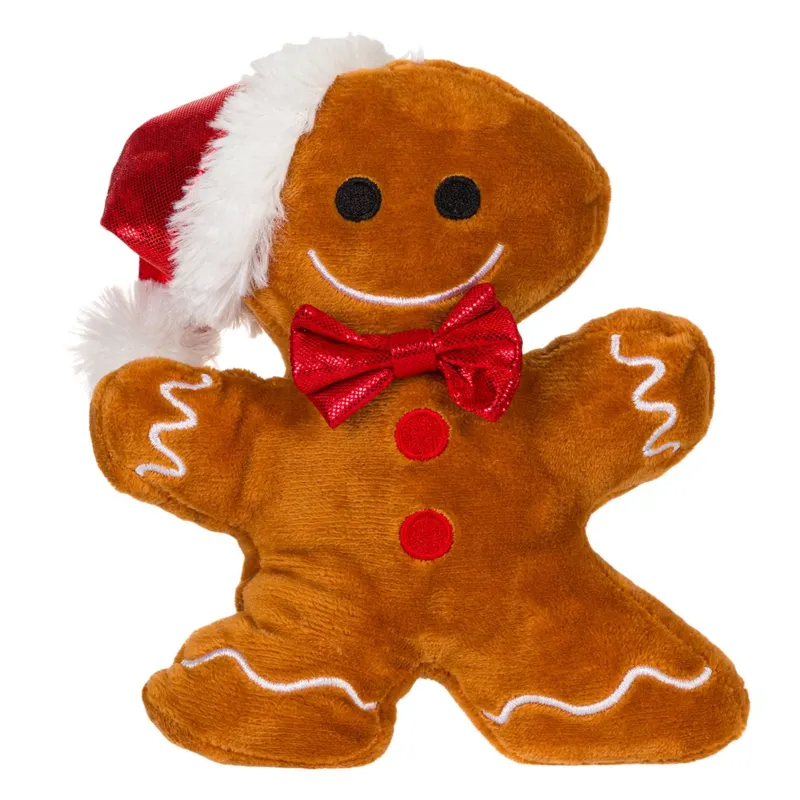 Jucărie Biscuit de Crăciun cu Căciulă Roșie și Papion