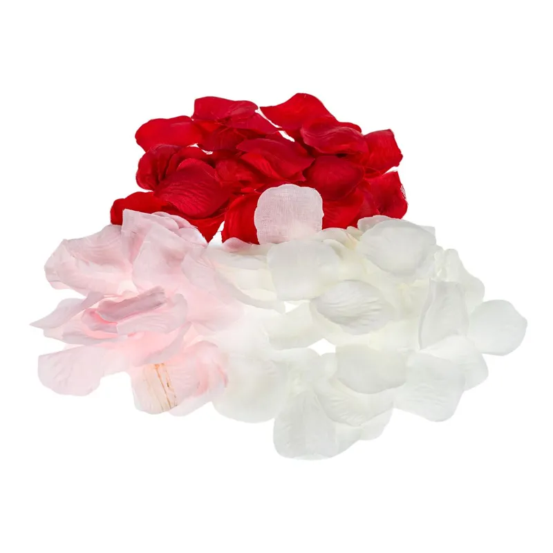 Petale de trandafiri artificiale, amestec roz-alb-rosu, 200 buc, 4 cm