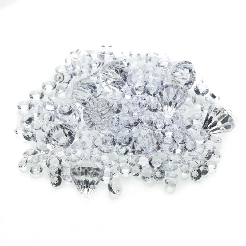 Strass-uri din Plastic Transparente, 3 Marimi, 90g