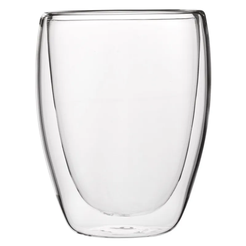 Pahar din sticlă transparentă cu pereți dubli, 340 ml