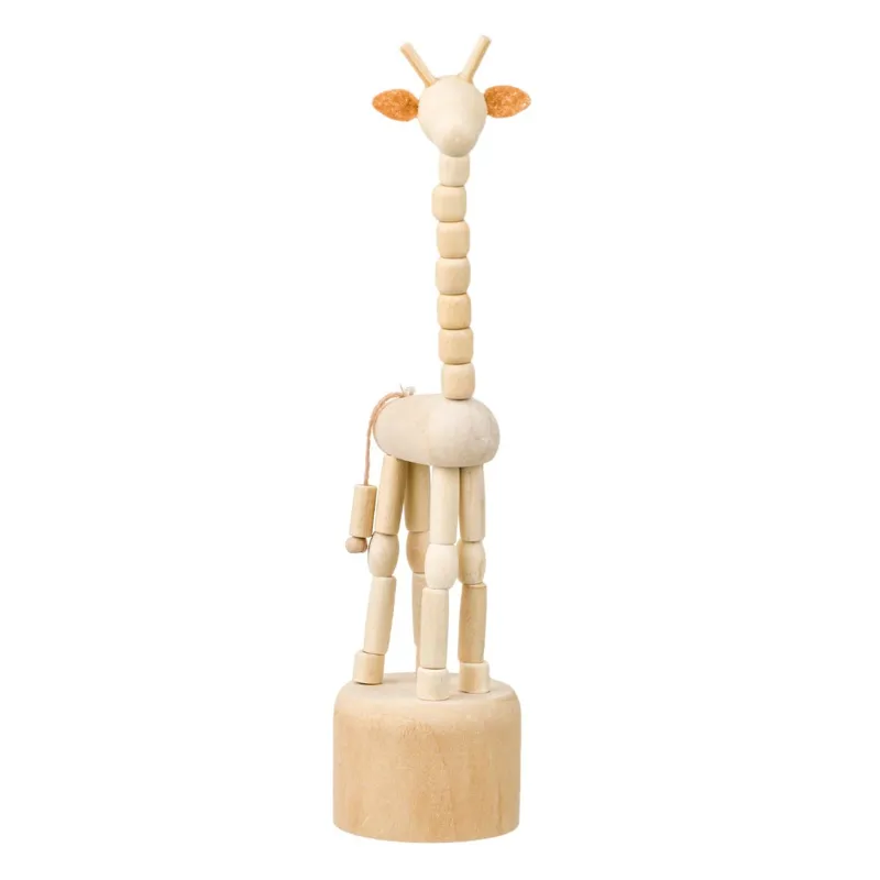 Manechin educativ din lemn, Girafă, 18cm