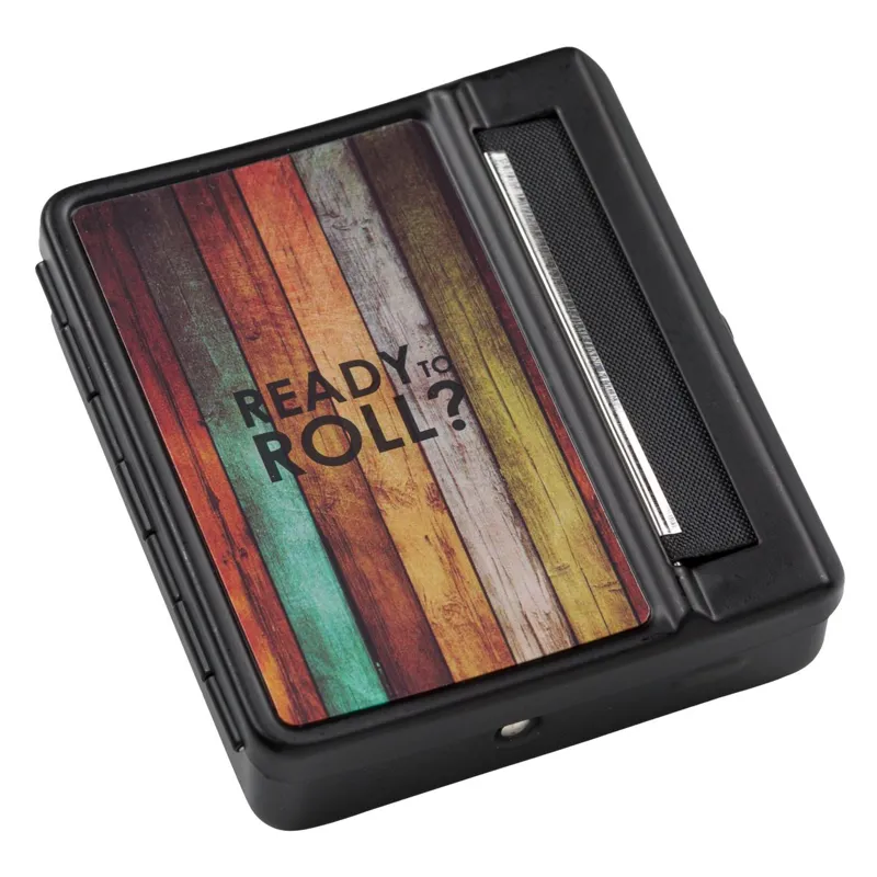 Aparat de rulat tigari cu husa pentru tutun, Negru, Plastic, 8x2.5x9 cm