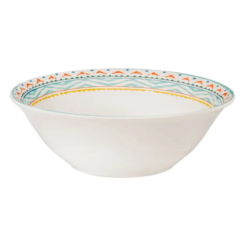 Bol din Portelan cu Model Aztec Colorat, 1.65L