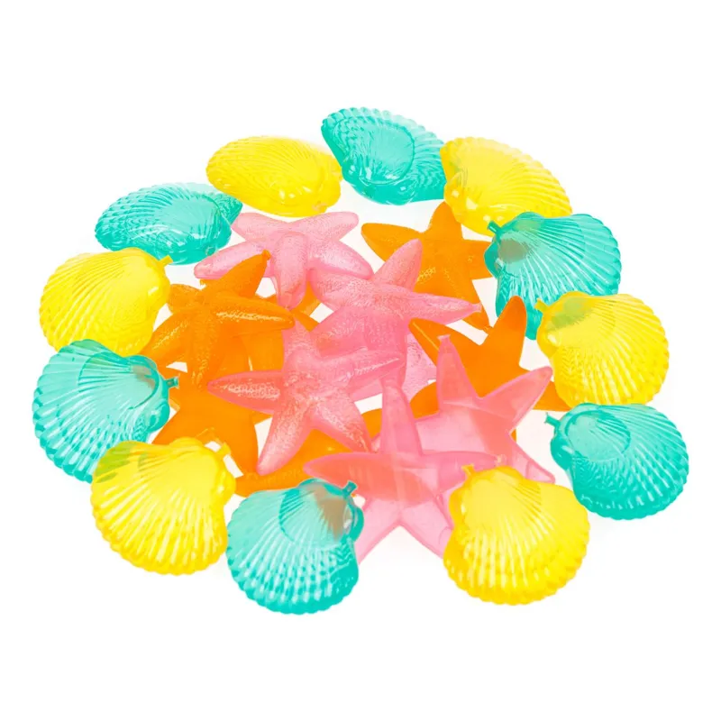 Set Cuburi de Gheață Reutilizabile cu Forme de Scoici și Stele de Mare, 24 buc, Multicolore