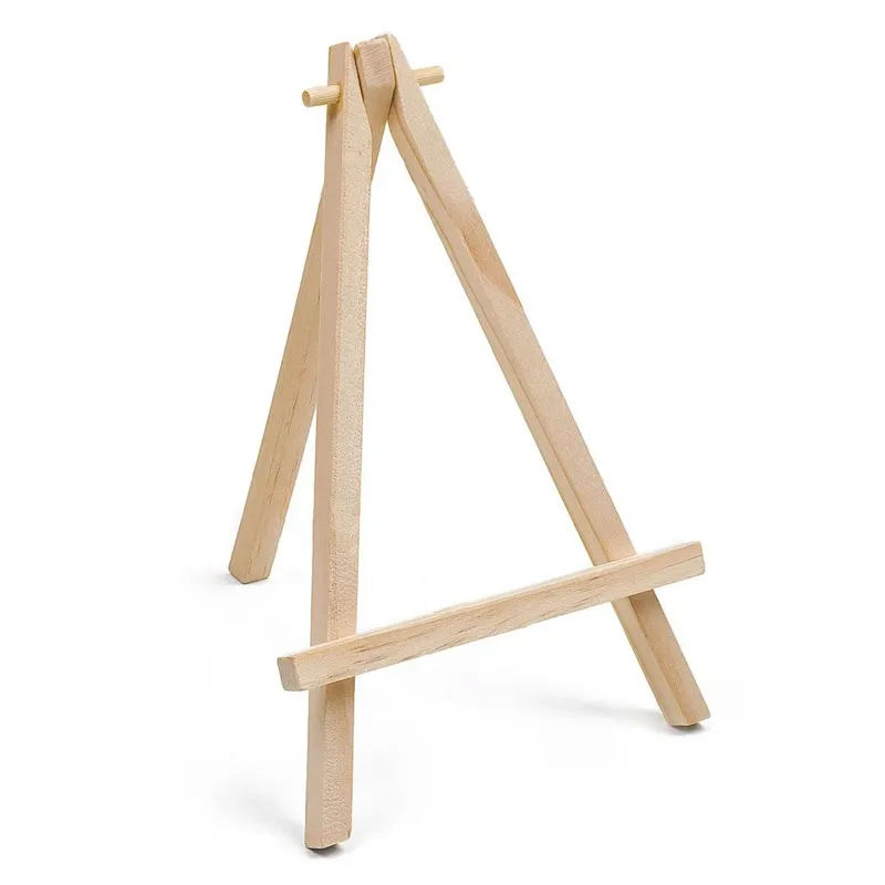Șevalet de masă din lemn natural, 22 cm, design tripod simplu