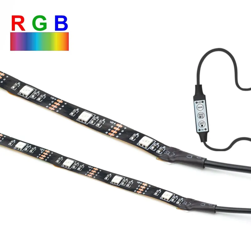 Bandă LED RGB cu telecomandă, USB, 2 buc x 50 cm, Dimmable – poza 2