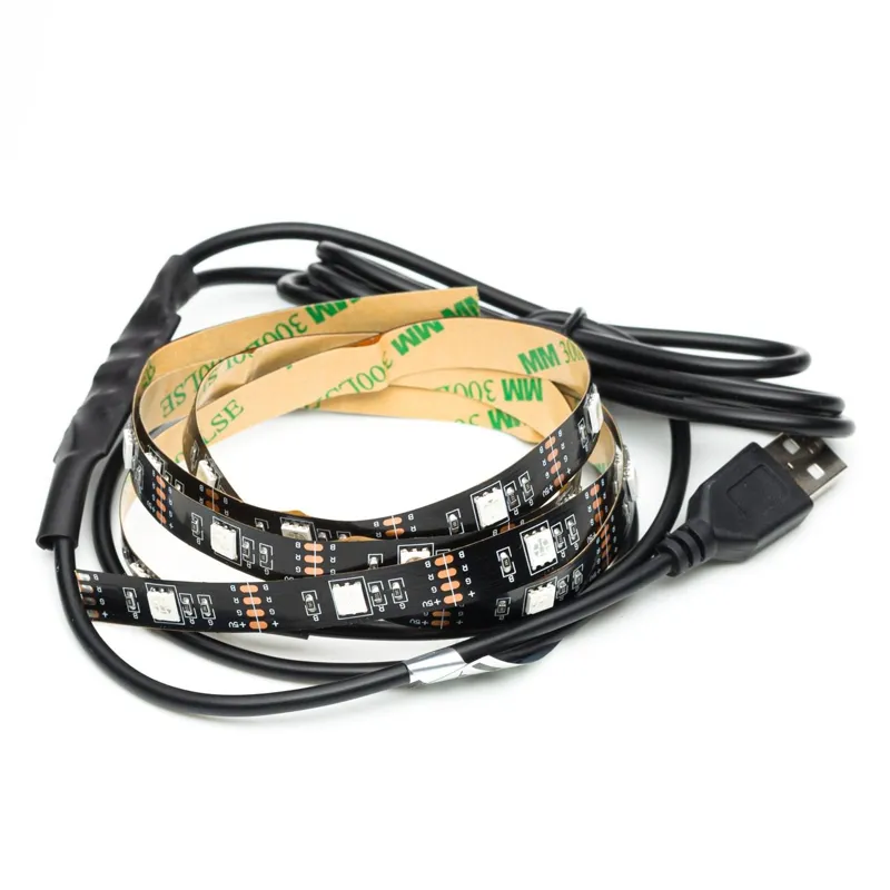 Bandă LED RGB cu telecomandă, USB, 2 buc x 50 cm, Dimmable – poza 5