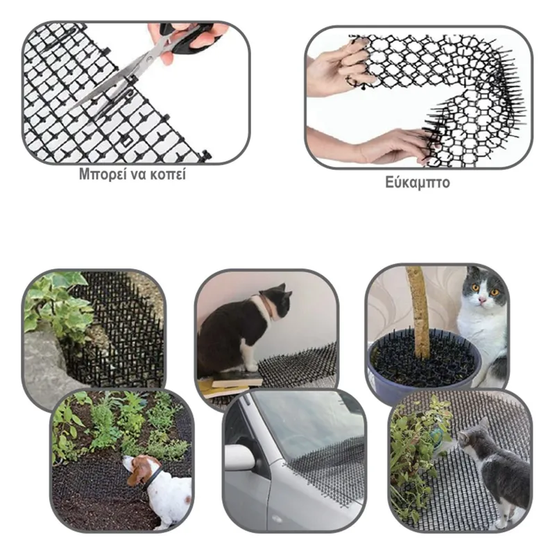 Plasă de plastic cu țepi anti animale, 38.5x38.5x2.7cm, 1 bucată