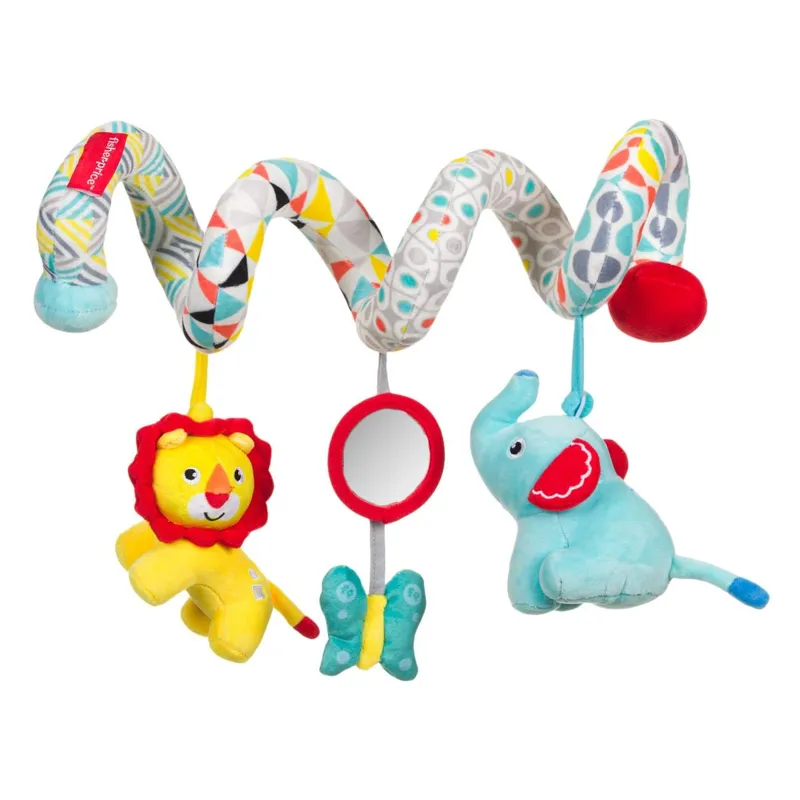 Jucarie pentru Carucior Spirala cu Animale si Oglinda, Multicolora
