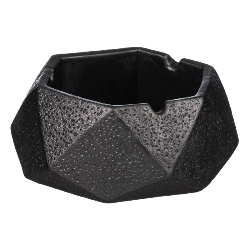 Scrumieră ceramică hexagonală neagră