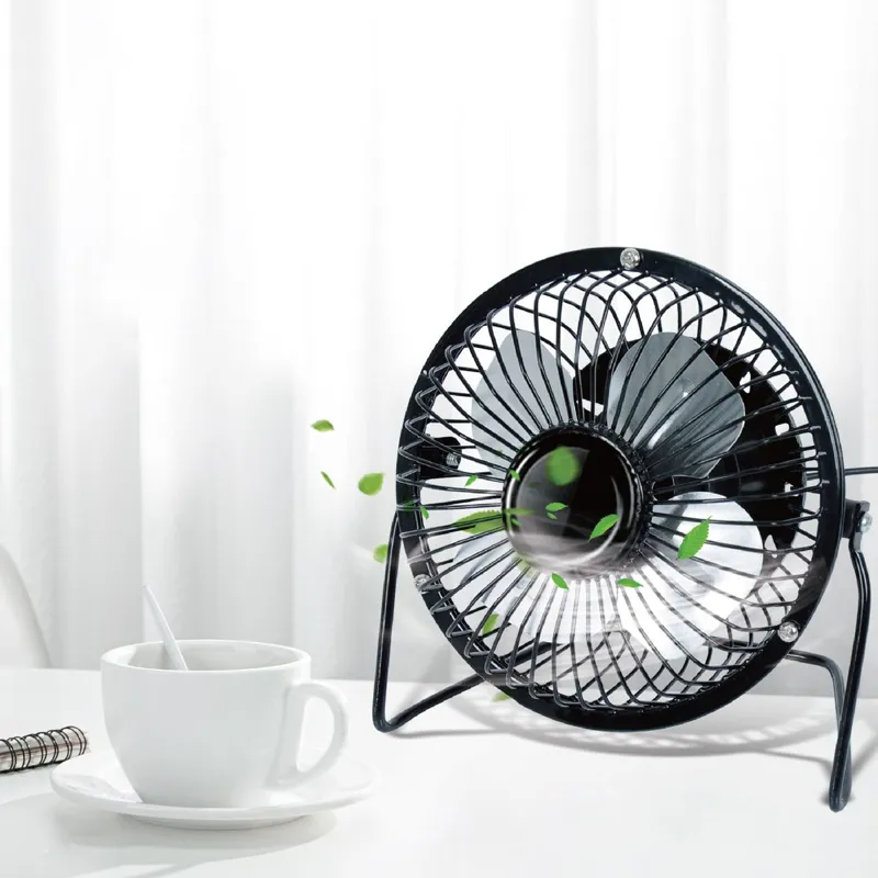 Ventilator Metalic Negru cu USB și Bază Reglabilă